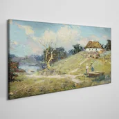 Obrazy i zdjęcia - PL Coloray Obraz na Płótnie malarstwo wieśniacy przyroda 140x70cm - miniaturka - grafika 1