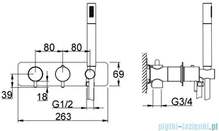Kohlman Axel Bateria wannowa podtynkowa termostatyczna chrom QW265A - Baterie podtynkowe - miniaturka - grafika 3