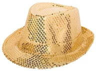Rękodzieło - Folat 22530 Tribly Party kapelusz Deluxe z cekinami, dla dorosłych, uniseks, złoty, rozmiar uniwersalny 22530 - miniaturka - grafika 1