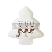 Pozostałe akcesoria świąteczne - TALERZYK PORCELANOWY - CHOINKA Święty Mikołaj i Renifer Rudi''s Scarf 602196 - miniaturka - grafika 1
