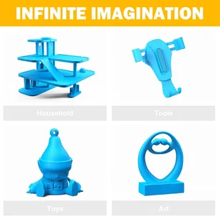 ERYONE ERYONE PLA Filament for 3D Printer 1.75mm Tolerance 0.03mm 1kg (2.2LBS)/Spool - Blue 795740EUDF - Filamenty i akcesoria do drukarek 3D - miniaturka - grafika 5