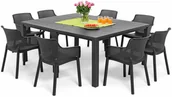 Meble ogrodowe - Keter Komplet ogrodowy 8-osobowy EVA + stół JULIE - grafitowy 16-422 - miniaturka - grafika 1
