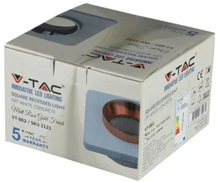 v-tac Oprawa Oczko V-TAC GIPS BETON GU10 Kwadrat Wpuszczany Biały/Różowe Złoto VT-862 - Oprawy, klosze i abażury - miniaturka - grafika 13
