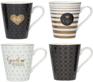 Kubki - Dekoria Zestaw Kubków Caffee Mania 4szt 260ml 25x21x9cm 811-617 - miniaturka - grafika 1