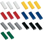 Magnesy - Maul Magnesy Facetterand MAULpro, prostokątne, nietłukące się tworzywo sztuczne, 1 kg siły przyczepności, 53 x 18 x 10 mm, posortowane pod względem koloru, 20 sztuk 6179199 - miniaturka - grafika 1