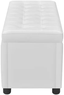 vidaXL Pikowana ławka biała otomana - Ławki do przedpokoju - miniaturka - grafika 6