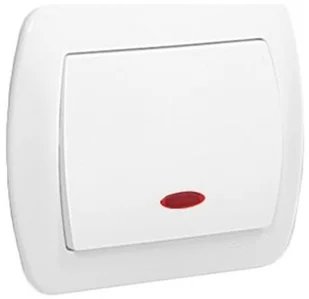 Kontakt Simon - Akord - Łącznik Pojedynczy z ramką podświetlany biały AW1L/11 - Wyłączniki światła i elektryczne - miniaturka - grafika 3