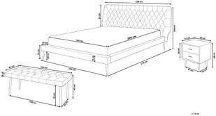 Beliani Zestaw mebli do sypialni ekoskóra 180 x 200 cm szary ESSONNE - Łóżka - miniaturka - grafika 3
