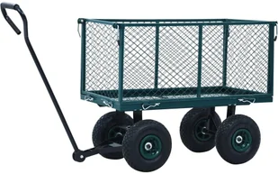 vidaXL Ogrodowy wózek ręczny, zielony, 350 kg - Taczki - miniaturka - grafika 8