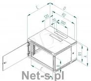 Szafy rack - Triton 19 Szafa wisząca jednosekcyjna RBA-15-AS5-CAX-A1 15U 500mm głębokość przeszklone drzwi kolor jasnoszary RAL7035 - miniaturka - grafika 1