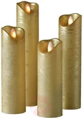 Świece - Sompex Świeca słupkowa LED Shine, 4 szt., 5 cm, złota - miniaturka - grafika 1