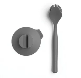 Brabantia Szczotka do mycia naczyń z uchwytem grafitowa 117589 - Suszarki do naczyń - miniaturka - grafika 3