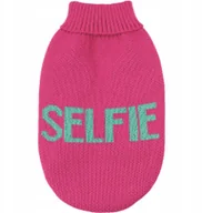 Ubranka dla psów - Record Selfie Fuchsia sweterek z golfikiem 45cm - miniaturka - grafika 1