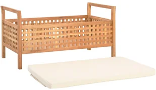 vidaXL Ławka ze schowkiem, 93x49x49 cm, lite drewno orzechowe vidaXL - Ławki do przedpokoju - miniaturka - grafika 5