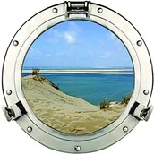 Naklejki na drzwi i meble - Plage PLAGE 140426 naklejka na Self-adhesive trompa L 'oeil Window "trompa L 'oeil" Adhesive (polystick)  port Hole pilat LED's Dune (60 x 75 cm), winyl, Colorful, 75 x 0.1 x 60 cm 140426 - miniaturka - grafika 1