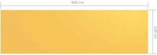 vidaXL Parawan balkonowy, żółty, 120x400 cm, tkanina Oxford vidaXL - Markizy - miniaturka - grafika 6