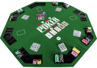MAKSTOR.pl ZIELONY BLAT STÓŁ DO POKERA 122x122CM POKER KASYNO 2003013 (20030133) - Zestawy do pokera - miniaturka - grafika 2