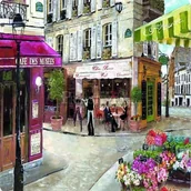 Folia, papier śniadaniowy, serwetki - Nuova R2S Easy life SERWETKI PAPIEROWE - Rue de Paris - Paryska Kawiarnia RDP 414RDP - miniaturka - grafika 1