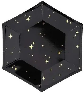 PartyDeco Talerzyki Sylwester, czarny, 20 cm TPP28-010 - Sylwester - miniaturka - grafika 2