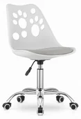 Fotele i krzesła biurowe - Biało-szary obrotowy fotel do pokoju dziecięcego M0-W65 - miniaturka - grafika 1