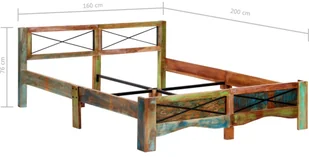 vidaXL Rama łóżka z litego drewna z odzysku, 160 x 200 cm - Łóżka - miniaturka - grafika 7