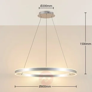 Lindby Moderne hanglamp chroom 80 cm incl. LED 3-staps dimbaar - Lyani - Lampy sufitowe - miniaturka - grafika 4