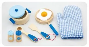 VIGA Drewniany Zestaw śniadaniowy do zabawy Niebieski 50115 - Zabawki AGD - miniaturka - grafika 4