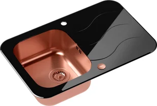 QUADRON Zlew GLEN 211 szkło czarne + miedź HB8078SC3FC1 - Zlewozmywaki - miniaturka - grafika 3