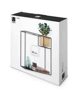 Umbra Umbra Cubist pływająca półka z wbudowaną doniczką na sukulent  nowoczesna dekoracja ścienna i geometryczna półka na książki, świece, notatki, zdjęcia, rośliny domowe i wiele więcej! | duża, czarna 470754-427 - Półki i regały dla dzieci - miniaturka - grafika 15