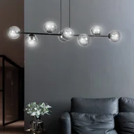 Lampy sufitowe - Euluna Lampa wisząca Glassy 8-punktowa, szkło grafitowe - miniaturka - grafika 1