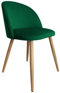 Krzesła - Atos Krzesło CLAUDINE 2 VELVET zielone/dąb z czterema nogami COLIN-DAB-MG25 - miniaturka - grafika 1