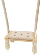 Leżaczki i huśtawki - Beżowa huśtawka dla dziecka z kryształkami N3-R65 - miniaturka - grafika 1
