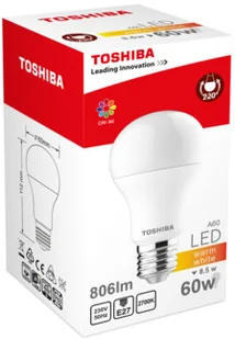 Toshiba Żarówka LED A60 8.5W 2700K 806Lm E27 00101315012B - Żarówki LED - miniaturka - grafika 2