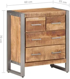 vidaXL Lumarko Szafka, 60x35x70 cm, surowe drewno mango 323485 - Szafki do salonu - miniaturka - grafika 7