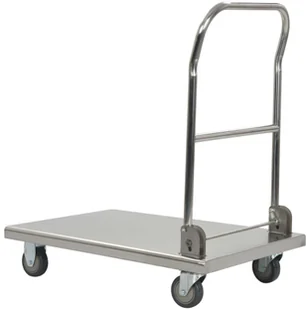 vidaXL Wózek platformowy, srebrny, 82x53x86 cm, stal nierdzewna - Wózki magazynowe - miniaturka - grafika 4