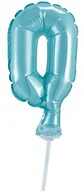 Balony i akcesoria - GO Balon foliowy do patyka cyfra 0 błękitna - 13 cm - 1 szt. BC-5BL0 - miniaturka - grafika 1
