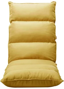 vidaXL Składane krzesło podłogowe, musztardowe, tkanina vidaXL - Pufy i podnóżki - miniaturka - grafika 2