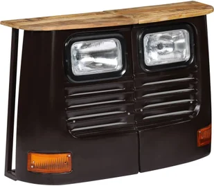 vidaXL Szafka inspirowana ciężarówką, lite drewno mango, szara - Szafki do salonu - miniaturka - grafika 9