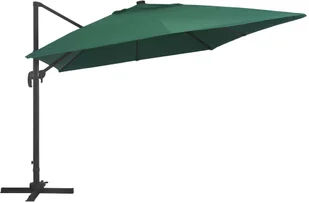 vidaXL Parasol z LED i aluminiowym słupkiem 400x300 cm zielony 47005 - Parasole ogrodowe - miniaturka - grafika 5