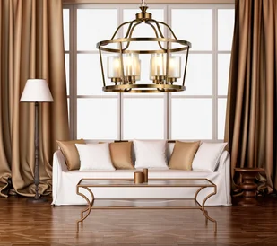 Lumina Deco Deco LAMPA WISZĄCA LOFT MOSIĘŻNA ATLANTA W6 LDP 1222-6 (MD) - Lampy sufitowe - miniaturka - grafika 4