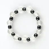 Wróżbiarstwo i radiestezja - Fraida.pl Pierścionek elastyczny na czakram 7 (Kryształ górski i Hematyt) PE-007 - miniaturka - grafika 1