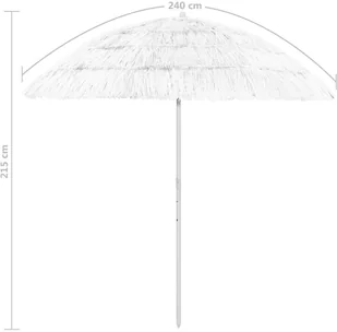 VidaXL Parasol plażowy, biały, 240 cm 314701 VidaXL - Parasole ogrodowe - miniaturka - grafika 8