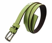 Paski - MASSIMO (PL) Pasek Damski Skórzany Gładki MASSIMO (PL) 20 mm BARDZO JASNY ZIELONY Wąski - miniaturka - grafika 1