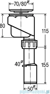 Schedpol syfon brodzikowy pionowy 52mm SDB90PV - Syfony - miniaturka - grafika 2