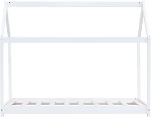 vidaXL Rama łóżka dziecięcego, biała, lite drewno sosnowe, 80 x 160 cm vidaXL - Łóżka dla dzieci i młodzieży - miniaturka - grafika 4