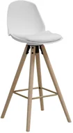 Taborety i hokery - Actona Stołek barowy Oslo biały wood - miniaturka - grafika 1