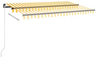 VidaXL Lumarko Ręcznie zwijana markiza z LED, 450 x 300 cm, żółto-biała! 3069123 VidaXL - Markizy - miniaturka - grafika 4
