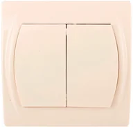 Wyłączniki światła i elektryczne - Karlik Łącznik Logo świecznikowy beżowy - miniaturka - grafika 1