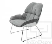 Fotele - King Home Fotel NINO jasno szary, płozy - polipropylen, podstawa chromowana 45071-0 - miniaturka - grafika 1