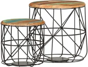 Stoły - vidaXL Stoliki kawowe, 2 szt., lite drewno z odzysku Stoliki kawowe, 2 szt., lite drewno z odzysku - miniaturka - grafika 1
